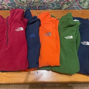 Men’s North Face Lot of Five (5) 1/2 Zip Pullovers - Size M - ALL flawed